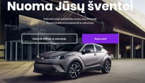 Išskirtinio naujo automobilio nuoma Jūsų šventėms.