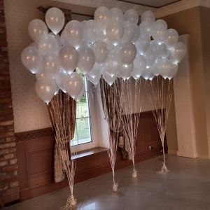 Vestuvinė atributika, puokštės, balionai.