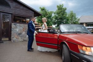 Raudonas Retro kabrioletas Jūsų šventei
